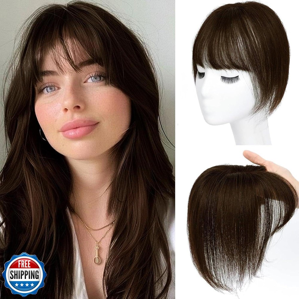 Amchoice 360° 3D Human Hair Topper with Bangs for Women