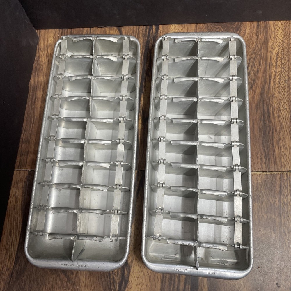Vintage Aluminum Ice Cube Trays Lot Of 2