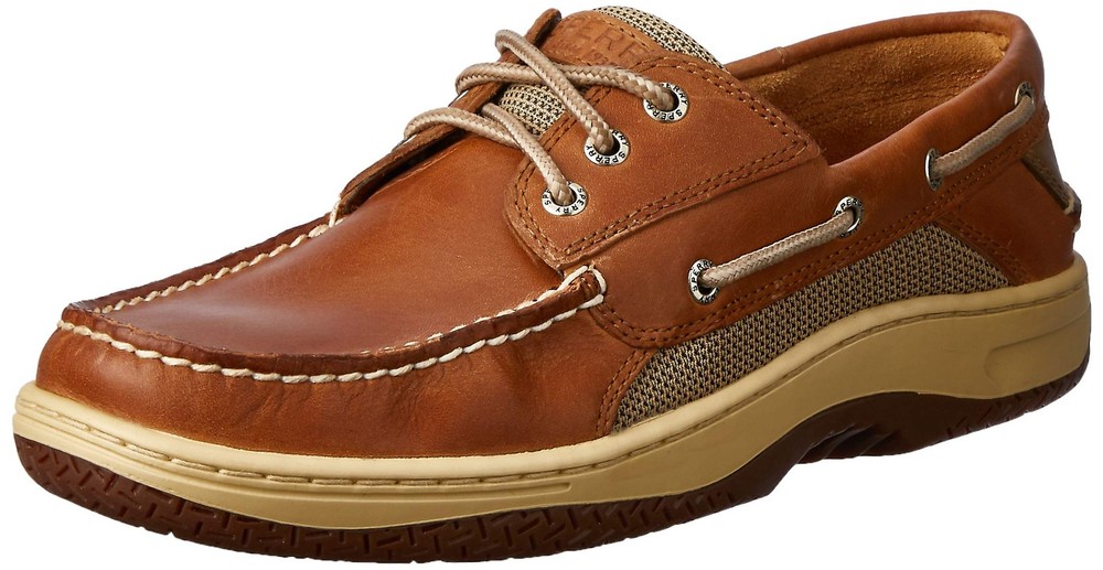 Men's Dark Tan Billfish 3-Eye Boat Shoe Size 8 Medium Comfort Casual Footwear