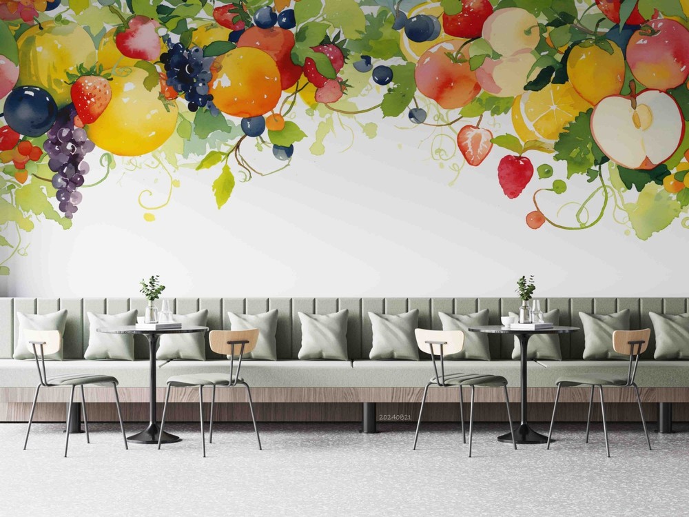 3D Fruit Watercolor Wall Murals Wallpaper Murals Wall Sticker 31