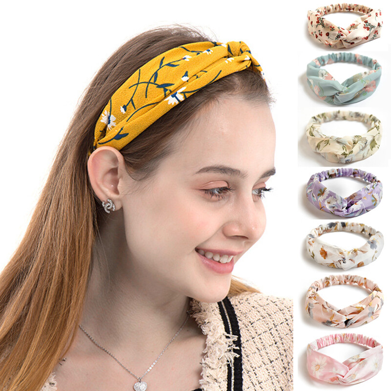 Stylish Women’s Chiffon Twist Knotted Hairband for Holiday Accessories