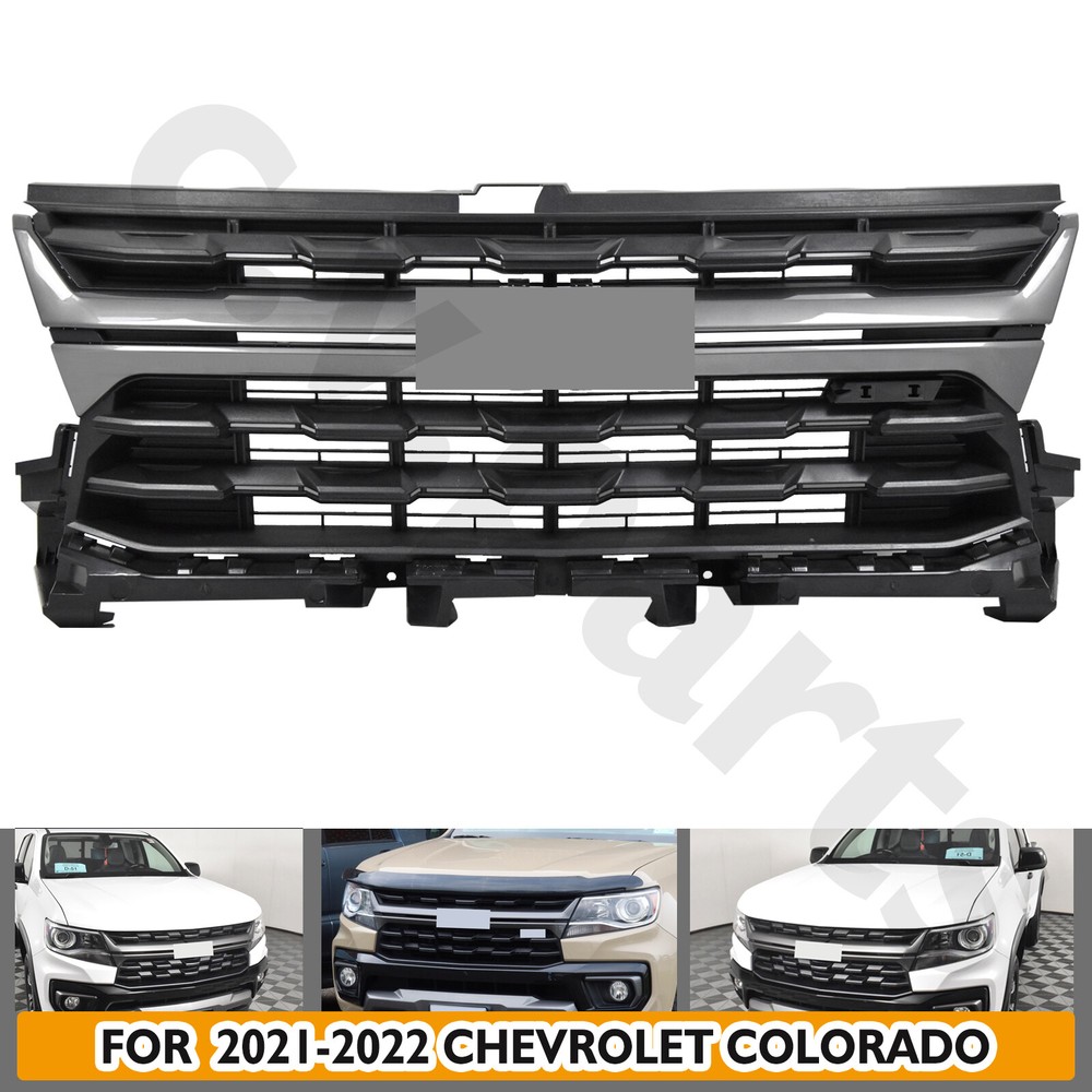 New For 2021-2022 Chevrolet Colorado Black Grille Assembly W/ Grey Trim 84896828