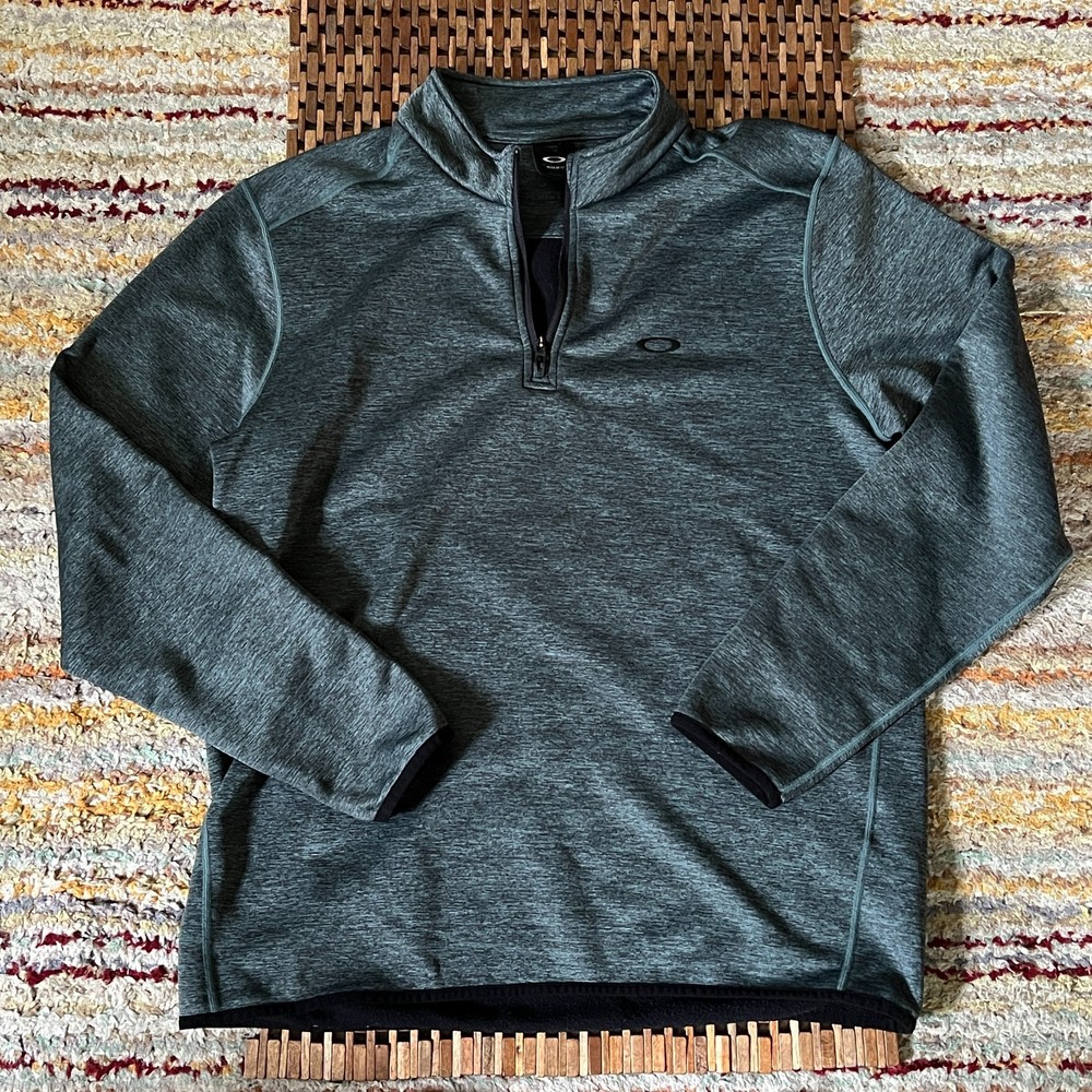 Oakley Tech Fleece Performance 1/4 Zip Pullover Sweater Sweatshirt Green XL
