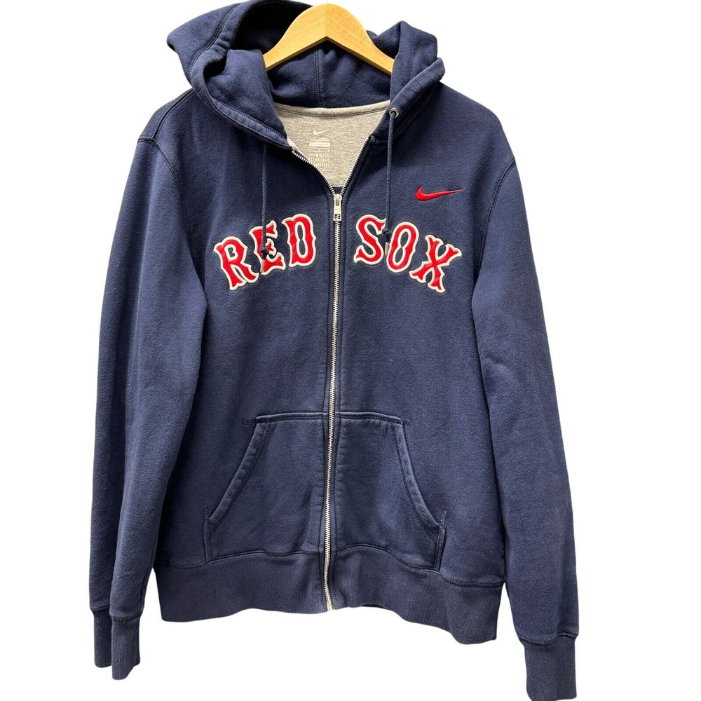 Boston Red Sox Hoodie Mens Large Blue Full Zip Nike MLB Jacket