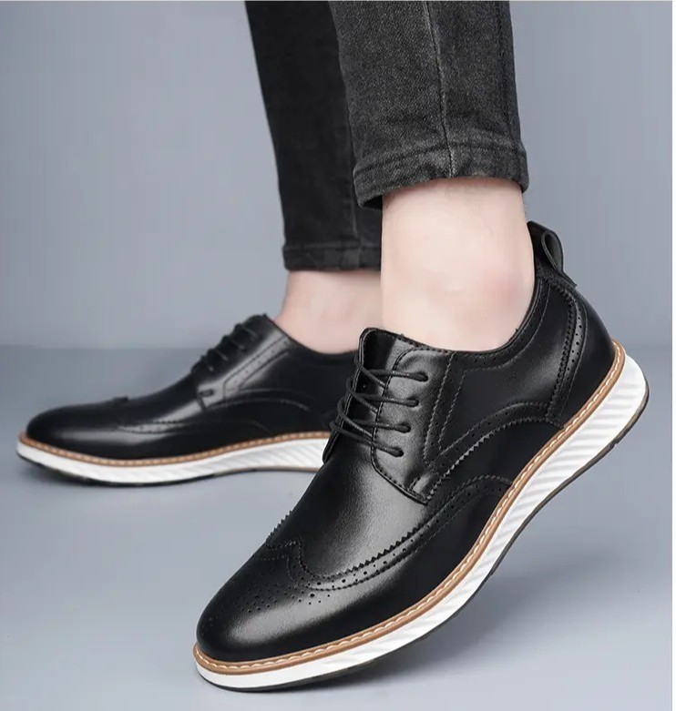 Large Sz Casual Business Leather Shoes Mens Lace Up Formal Carved Wedding Shoes