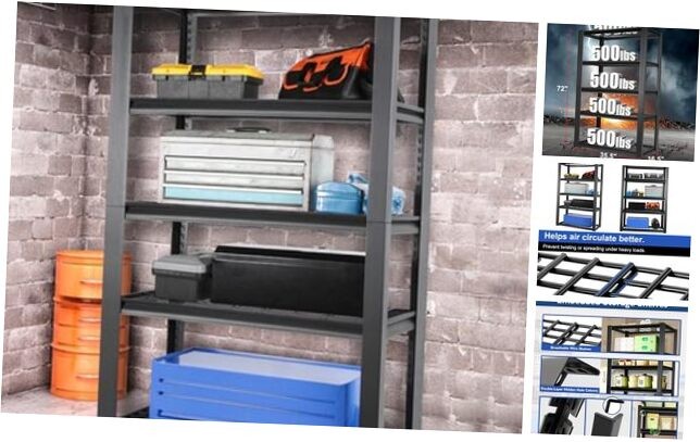 35.5W x 16.5D x 72H Heavy Duty Garage Shelving for Heavy Loads