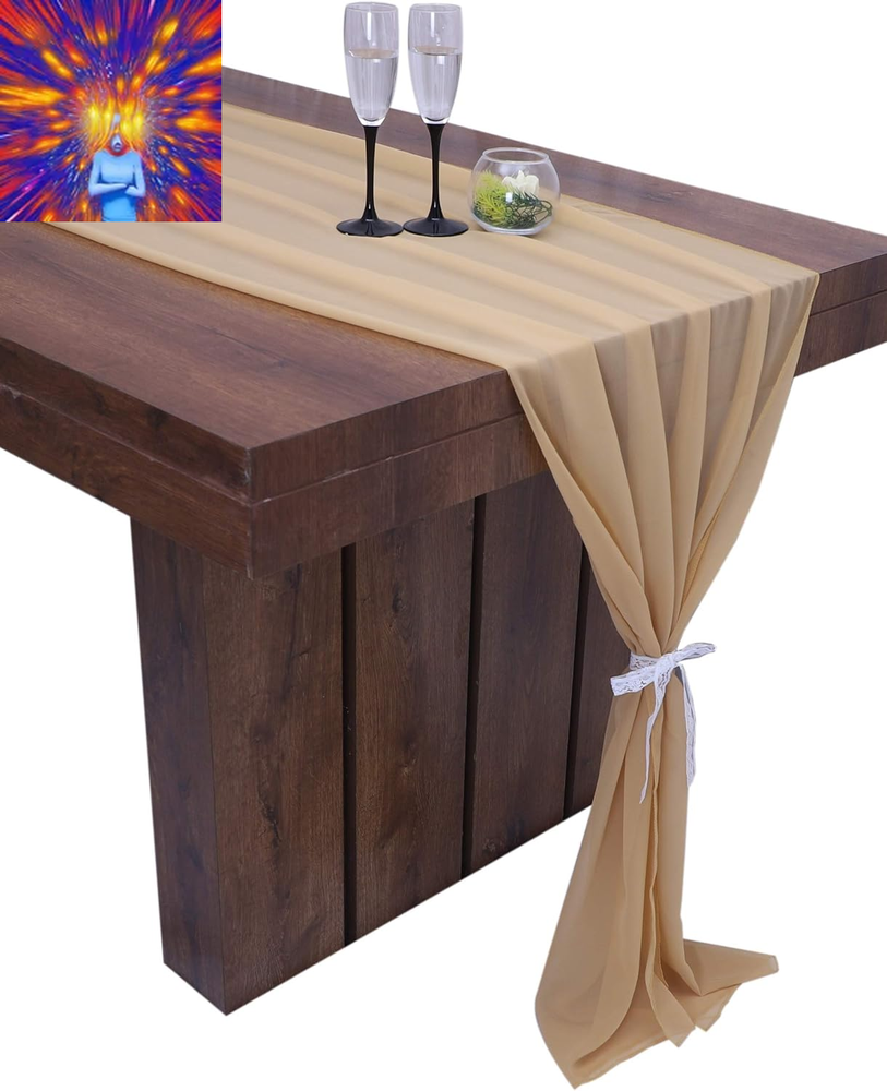 Parfair Desssin 10Ft Chiffon Bridal Shower Decorations Table Runner Wedding Cent