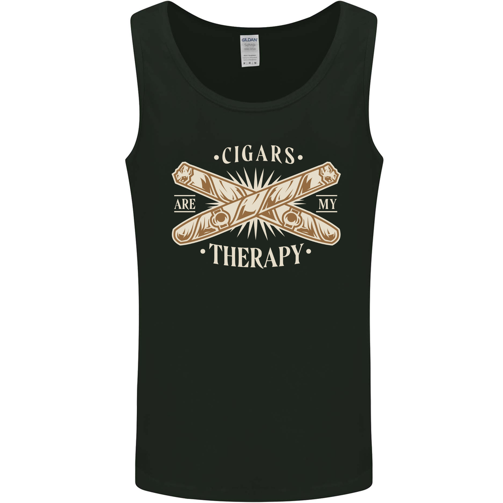 Cigars are My Therapy Funny Smoking Mens Vest Tank Top