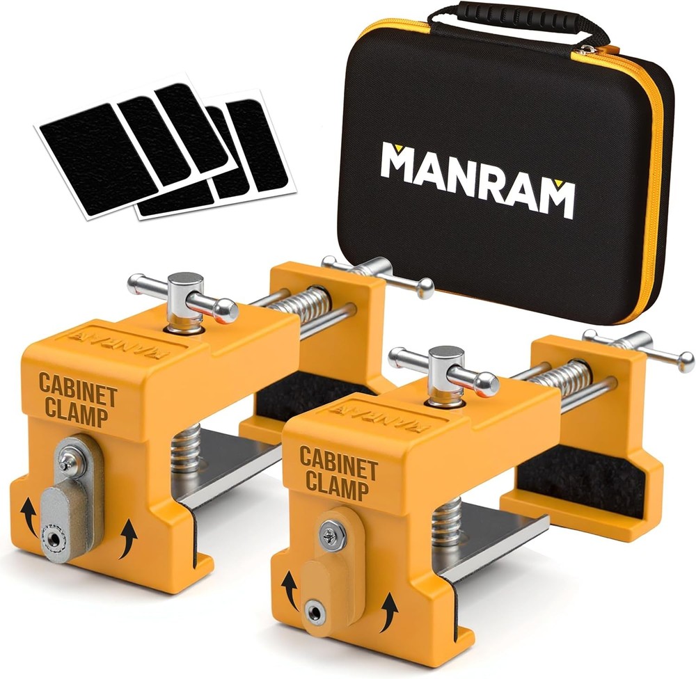 Premium Cabinet Clamps 2Pack with Protective Case, Solid Cast Steel Construction