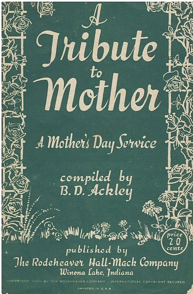 Mothers Day Vintage 1950 Sheet Music Ackley Childrens Performance Ideas Green-image