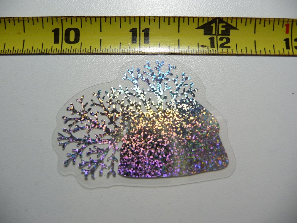 HOLOGRAPHIC FINE CORAL STICKER DECAL OCEAN SEA LIFE SPARKLE