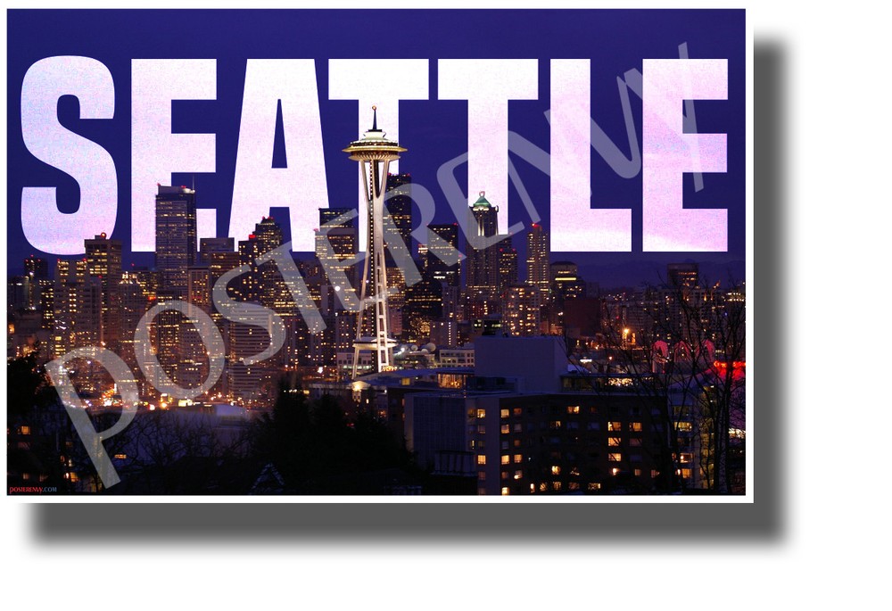 Seattle Washington Space Needle Travel Poster - New US State City Art Print (tr599)