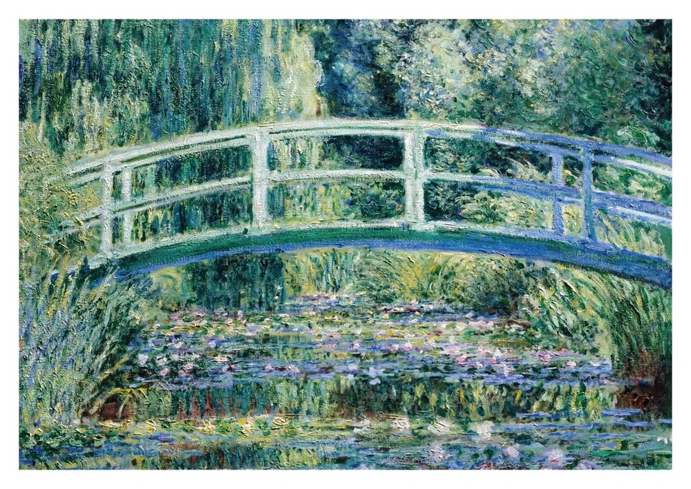Water Lilies and Bridge By Claude Monet Vintage Abstract Wall Art Poster Print