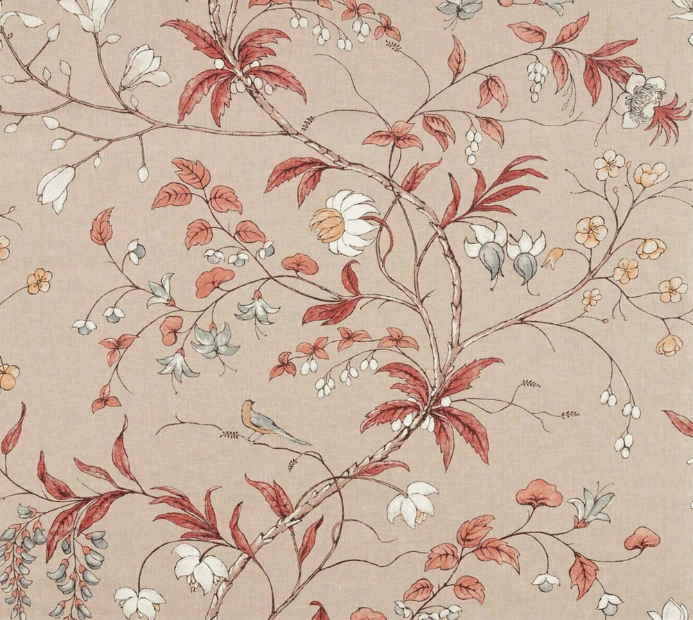 ZOFFANY CURTAIN FABRIC DESIGN Chambalon Trail 3.5 MTRS SUNSTONE/LINEN 100% LINEN