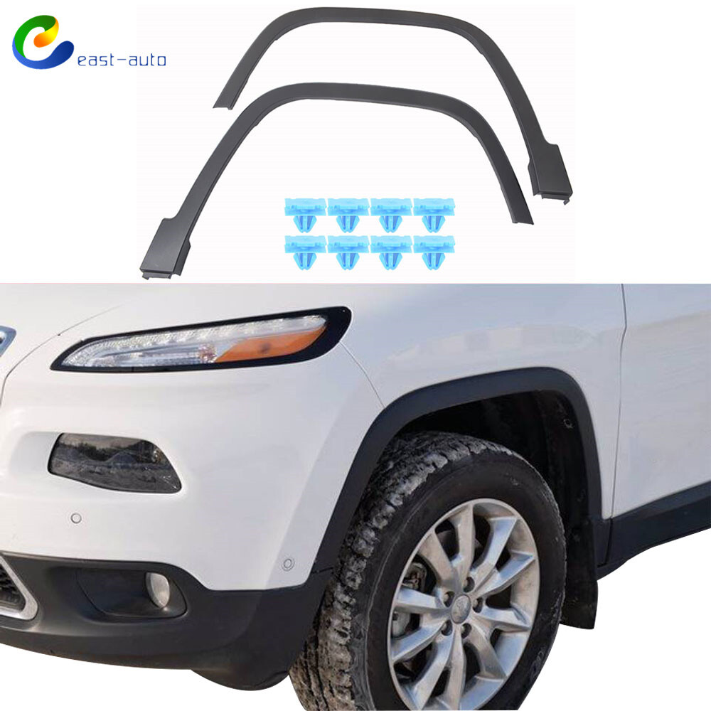 Front Left LH+RH Right Fender Flares For 2014-2017 Jeep Cherokee Textured 2Pcs