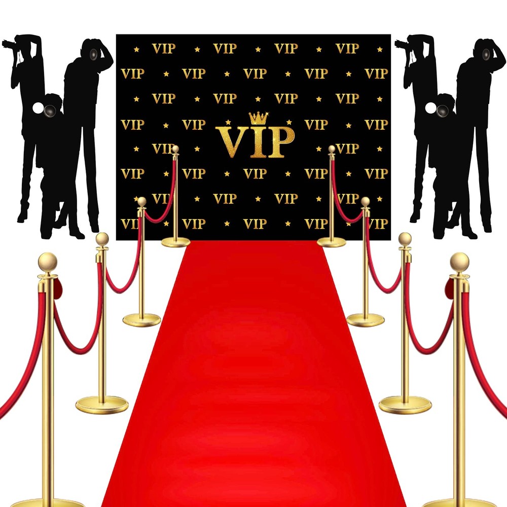 VIP Red Carpet Backdrop 6.5x5ft & Runner 2.6x15ft for Glamorous Party Events