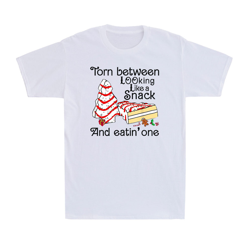 Christmas Tree Cake Torn Between Looking Like a Snack Vintage Men's T-Shirt