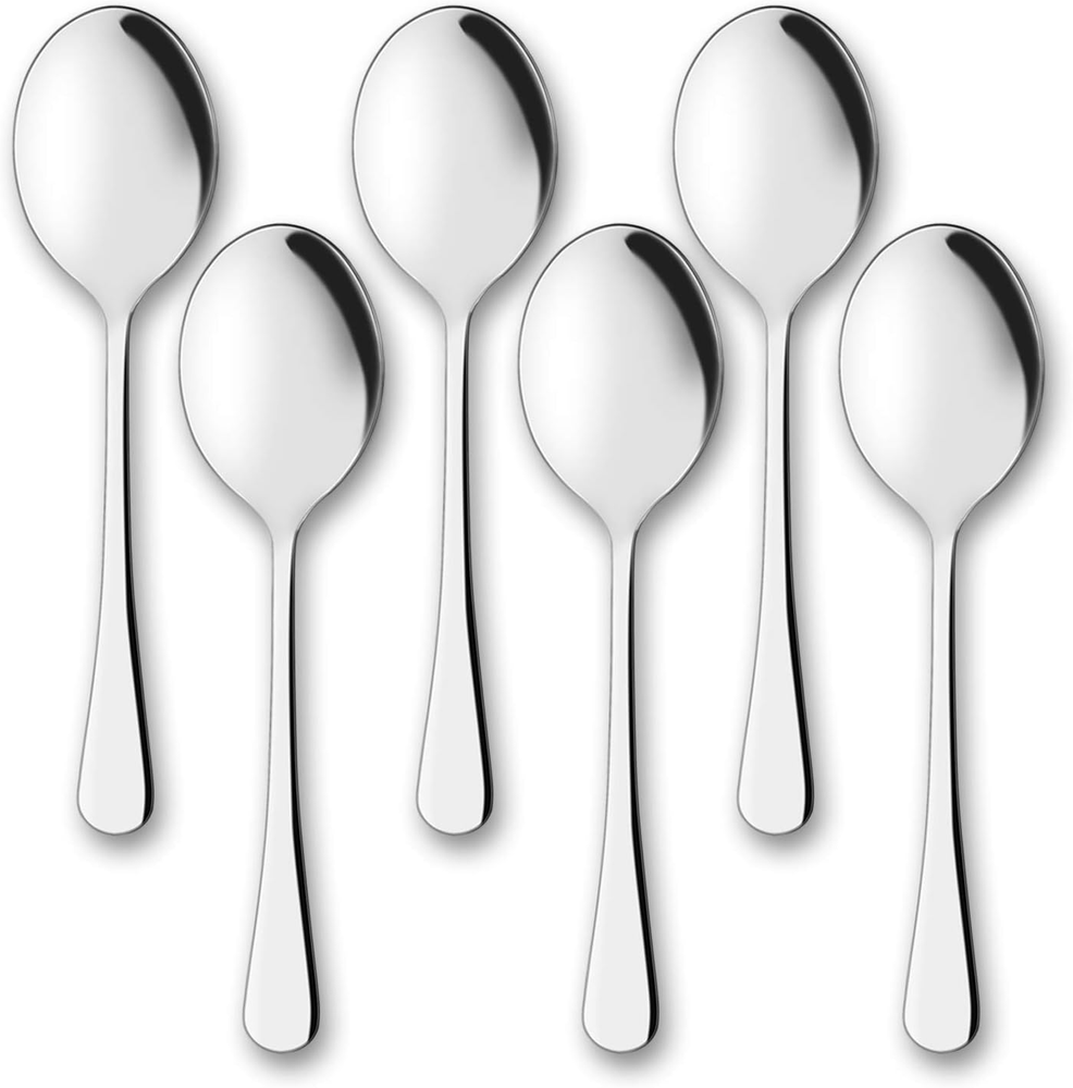 Serving Spoons,  6 Pieces X-Large 9.8 Inches Stainless Steel Serving Spoon Cater
