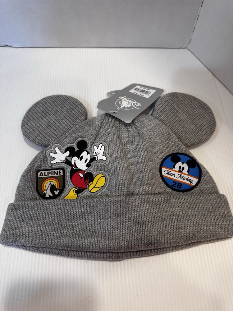 Disney Parks Gray Knit Beanie with Ears Size XS 3-6 NWT