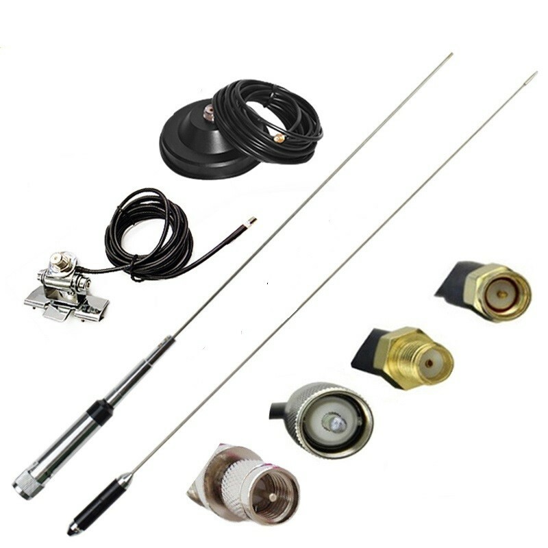 Mobile Radio Antenna VHF UHF Antenna w/ Suction Cup Mount for Transceiver