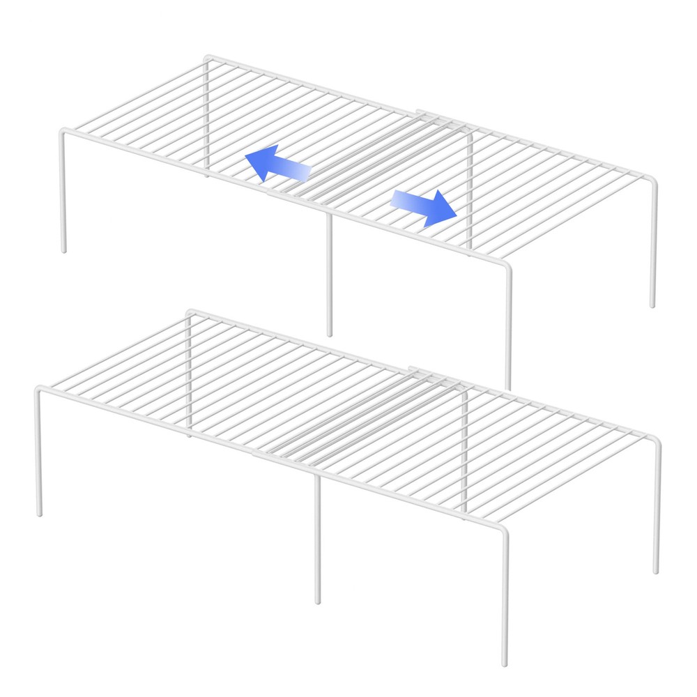 Cabinet Storage Shelf Rack, 4 Piece Expandable Metal Rustproof Kitchen Counte...