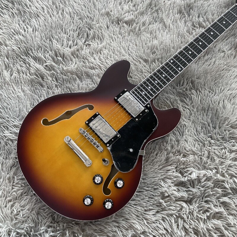 ES-339 Semi Hollow Electric Guitar Matte Sunburst Rosewood Fretboard F-Hole Design