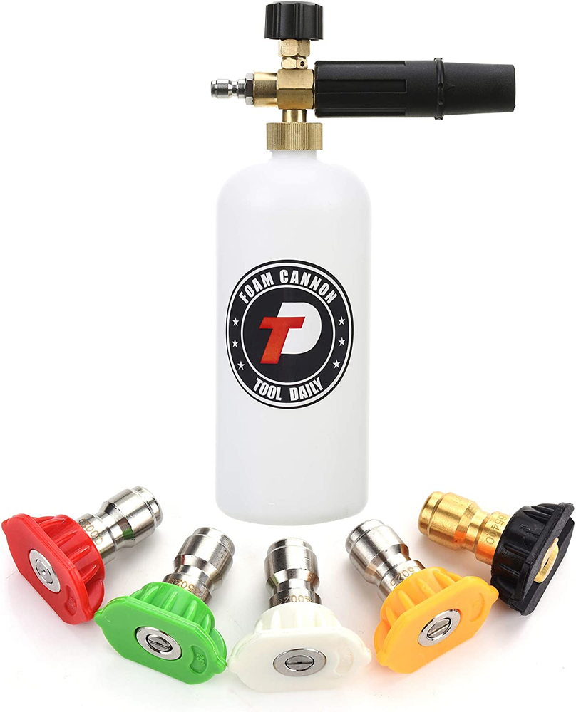 Tool Daily Foam Cannon with 1/4 Inch Quick Connector, 1 Liter, 5 Pressure Washer