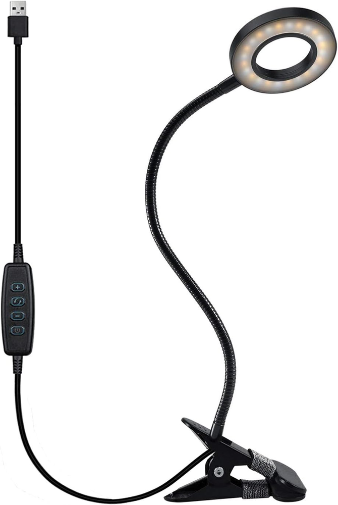 Clip Light Reading Lights 48 LED Clamp-On Desk Lamp with 3 Color Modes