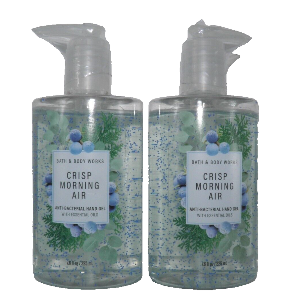 2 Bath Body Works CRISP MORNING AIR AntiBacterial Hand Sanitizer Gel Pump SEALED