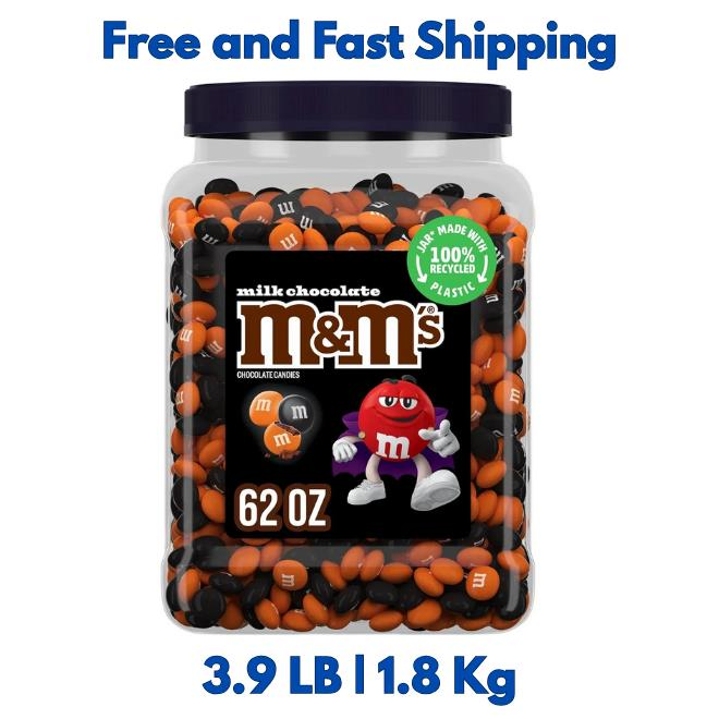 M&Ms Milk Chocolate Halloween Candy 62 oz Bag with Free Fast Shipping