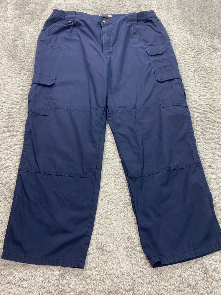 511 Tactical Pants Mens 42x30 Blue Ripstop Double Knee Utility Cargo Military