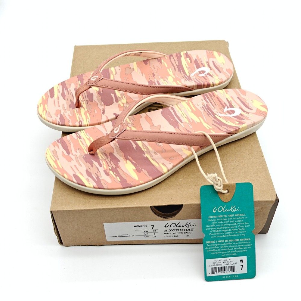 OluKai Womens HoOpio Pink Slip On Thong Sandals Size 7