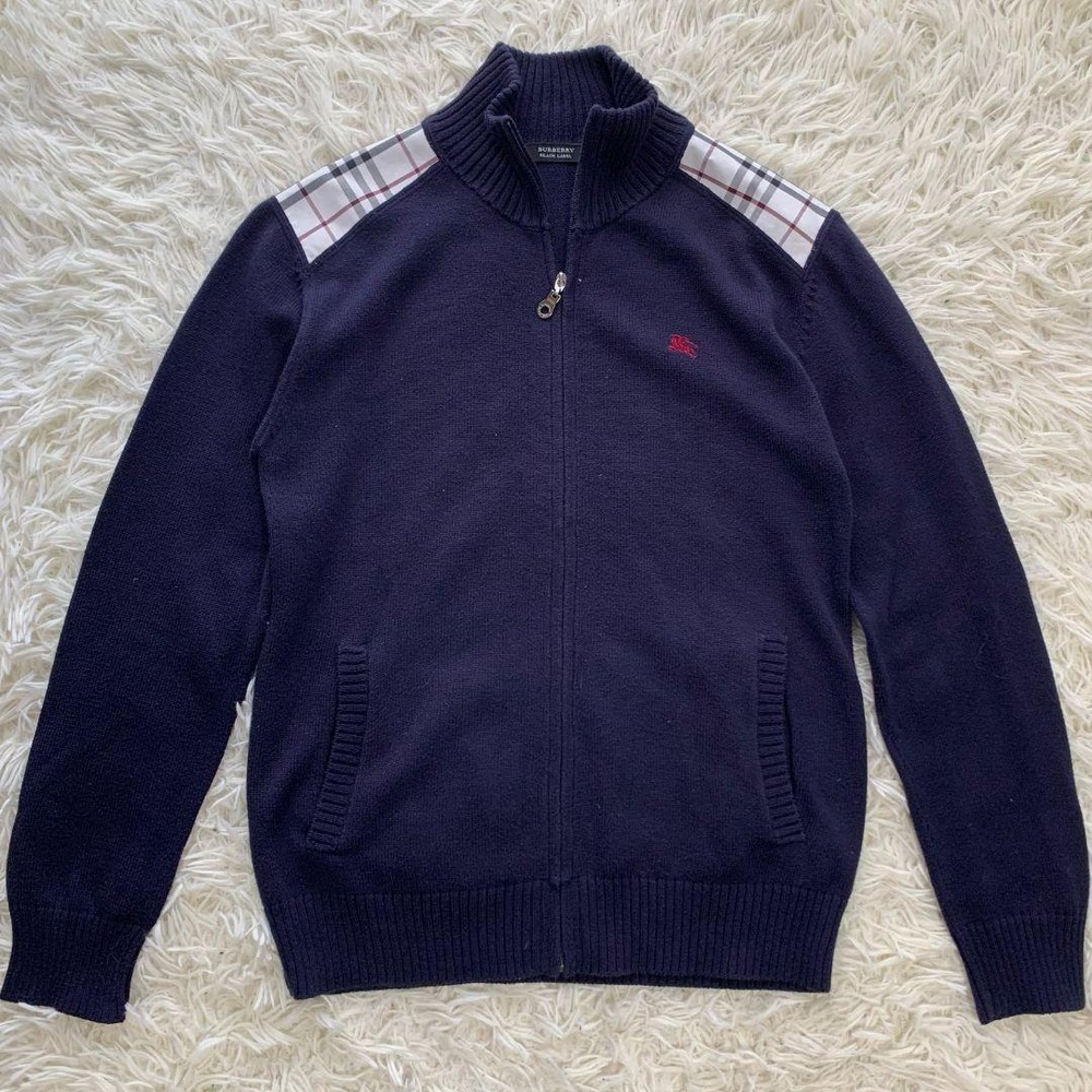 Burberry Black Label very full zip sweater Nova check F/S from Japan
