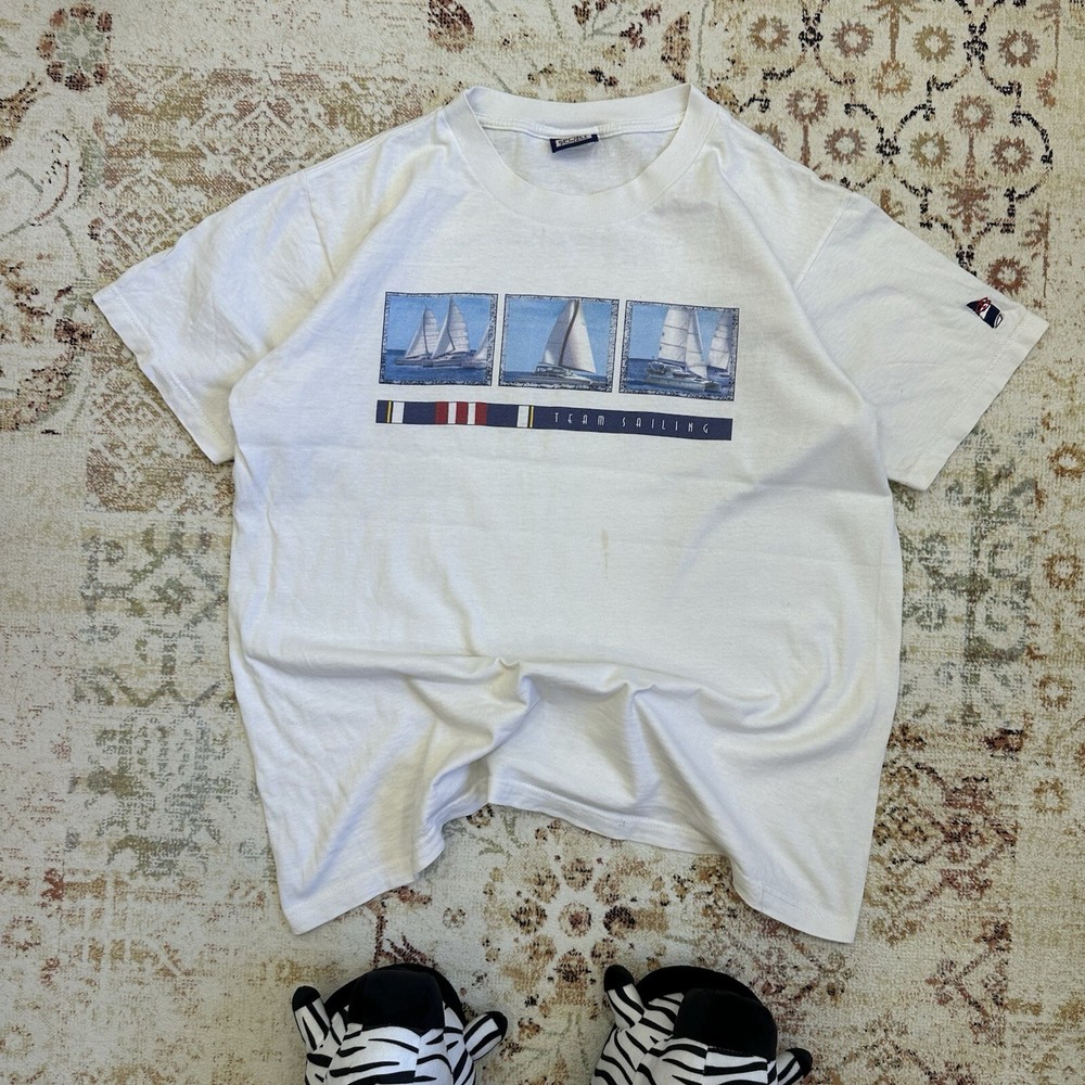 Vintage T-shirts Team Sailing Joke Y2K Japan Style 00s USA Humor Sportwear