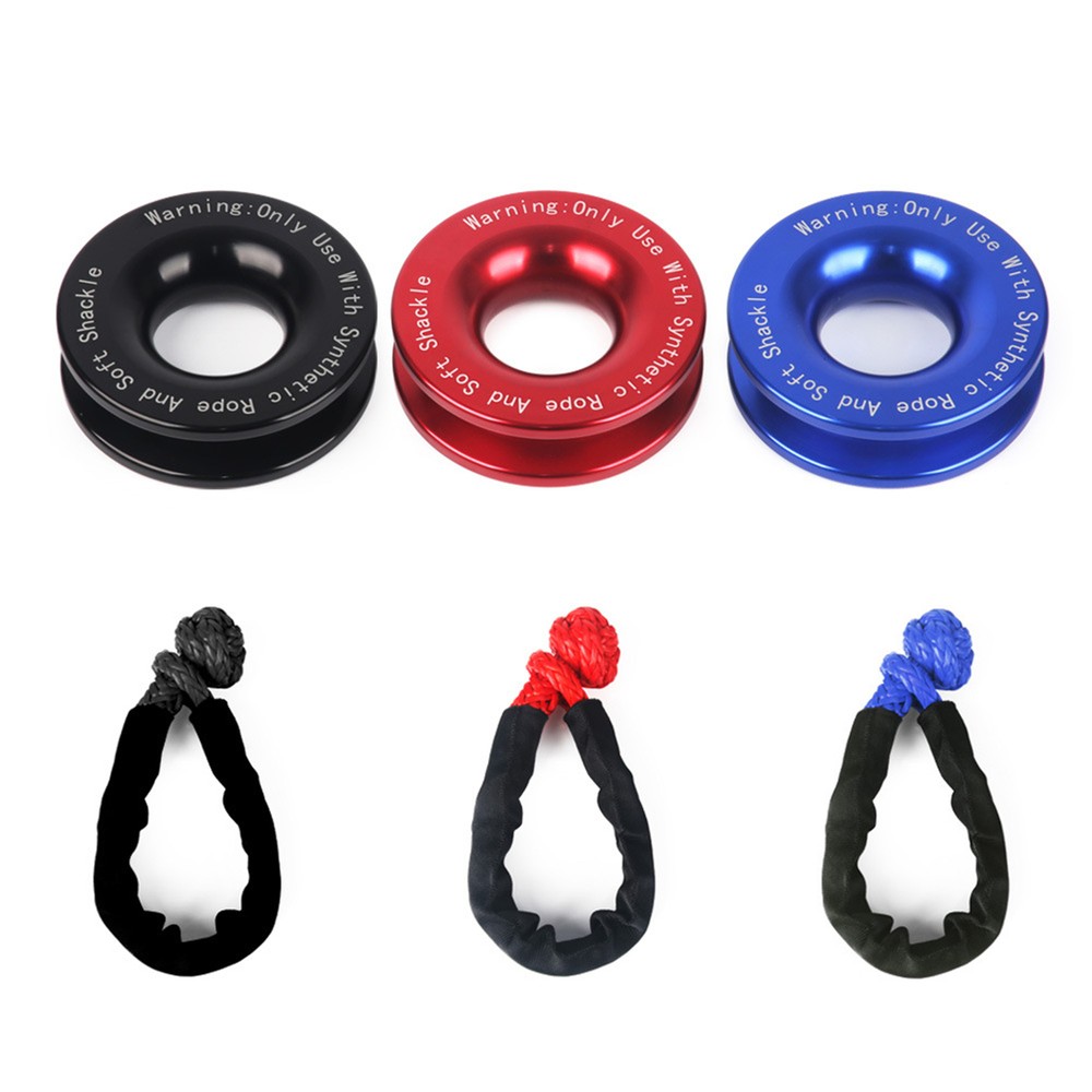 Recovery Ring Snatch-Ring Block-Snatch Pulley/Soft Shackle-Rope Tow Winch Stra-