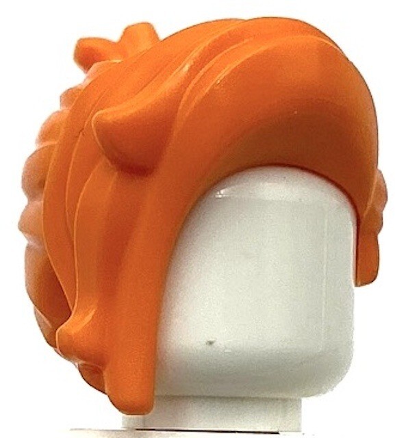 Lego Orange Female Minifigure Hair with Ponytail and Long Bangs