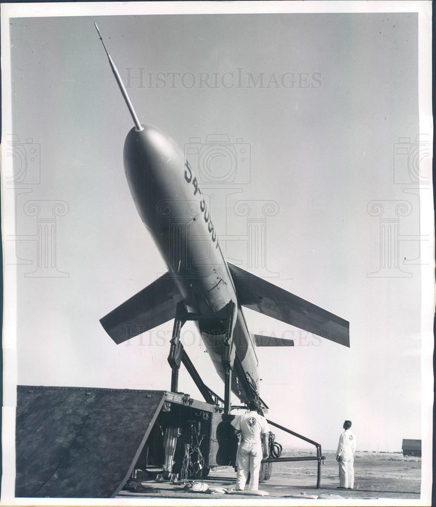 1956 Press Photo Holloman AFB NM Martin Matador Tactical Missile TM-61B
