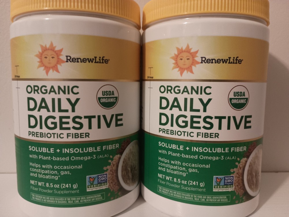 Renew Life® Organic Daily Digestive Prebiotic Fiber 8.5 oz  (2 Pack) Exp. 4/27