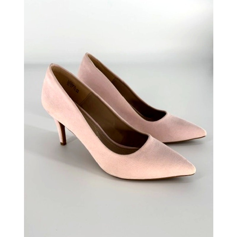 Pink Suede Dream Pairs 3 Inch Closed Toe Heels for Spring Weddings Size 9