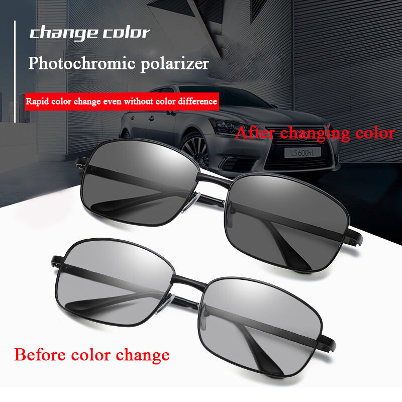Men Polarized Photochromic Sunglasses UV400 Sport Pilot Glasses Driving Fishin