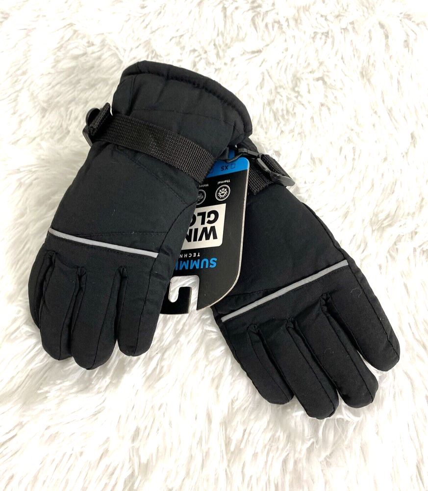 Tough Outdoors Technology Winter Gloves Kids Size M Black Waterproof Thermal