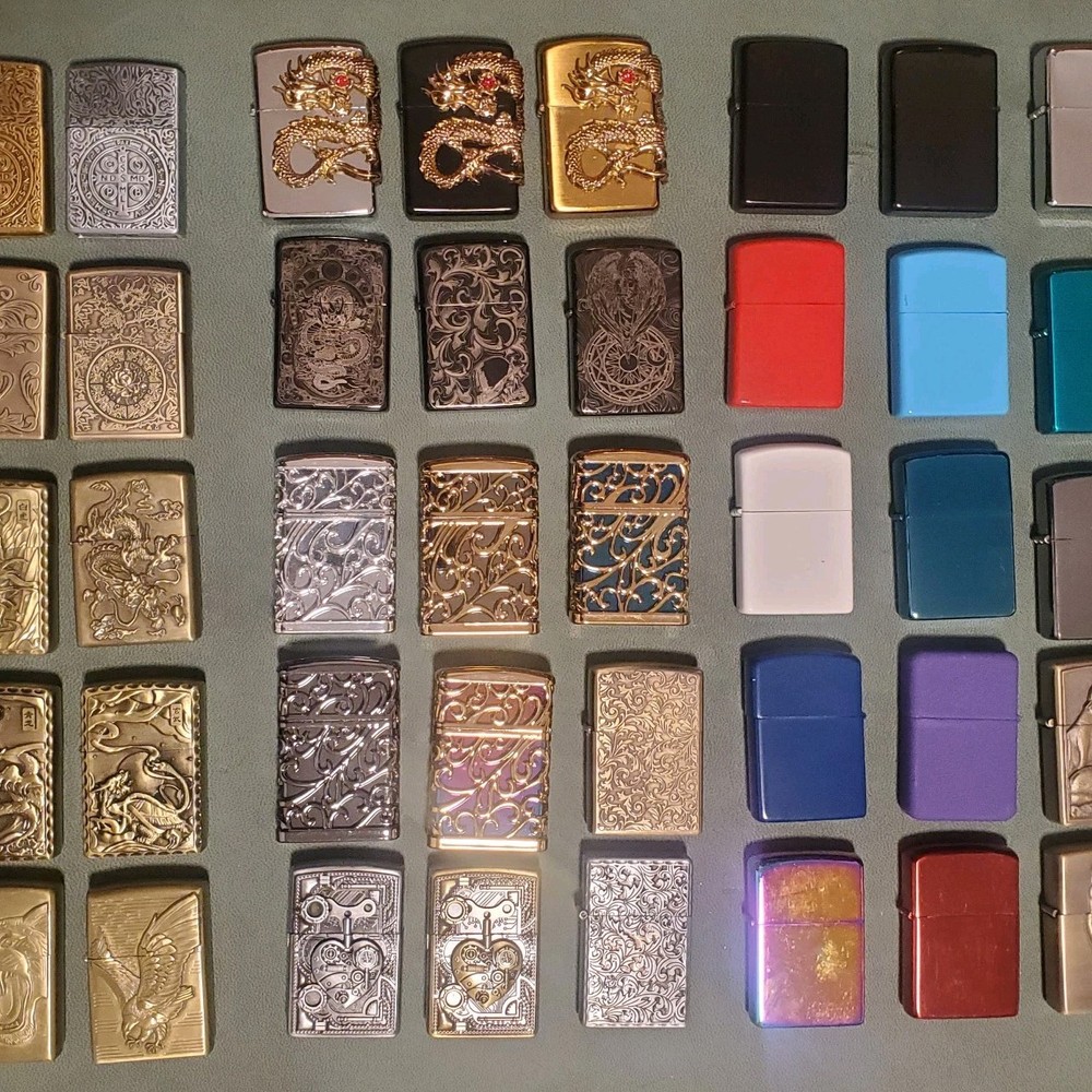 40 Lighters Collect or Resell Different Brands Brass Dragons Limited Time $145-image