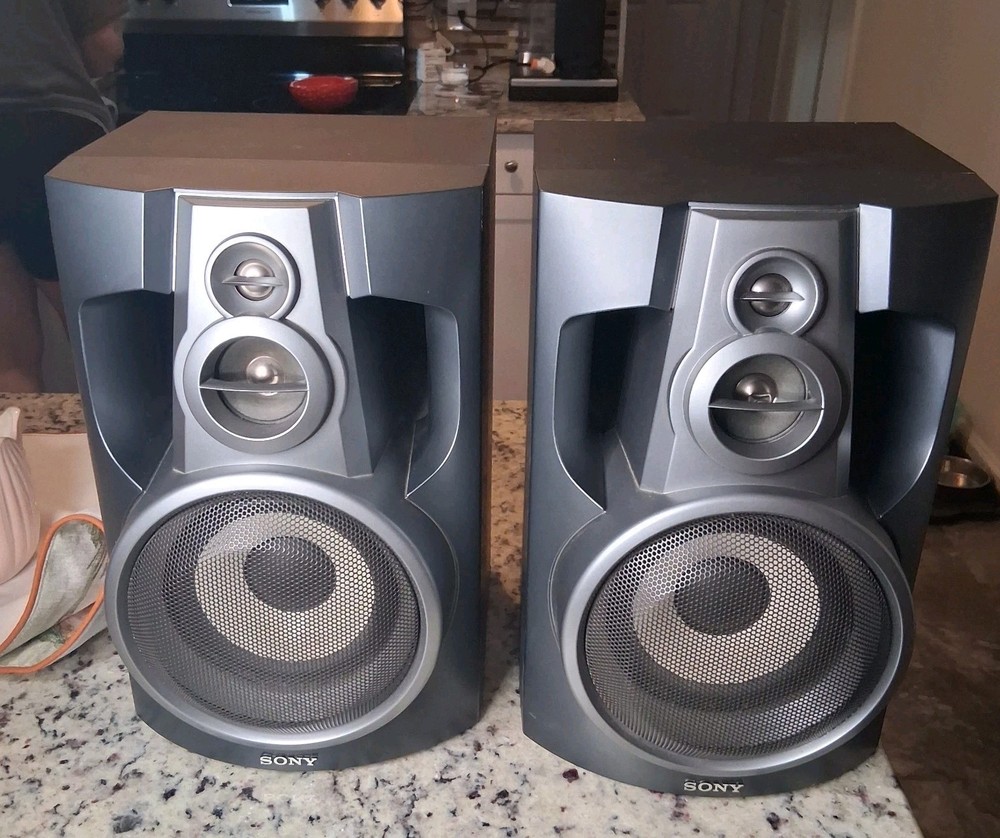 Sony SS-GS100 3-Way Bookshelf Speakers Pair 6 Ohm Tested Working Great Sound