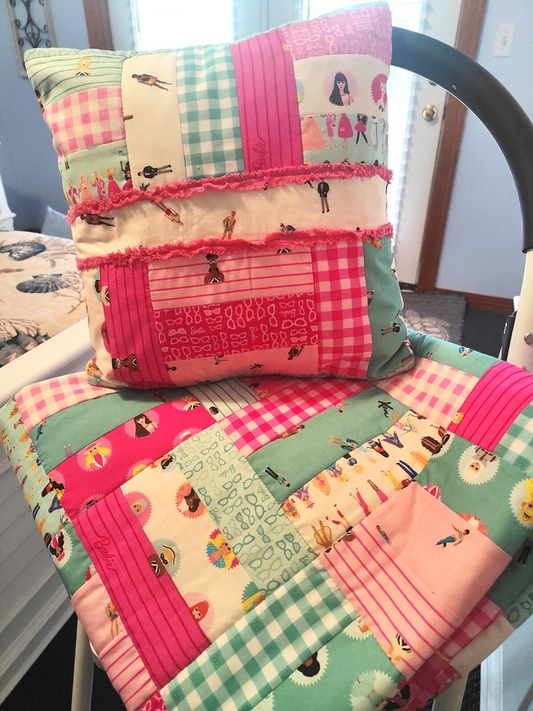 New Fabrics Barbie Pink World Handmade Quilt   66
