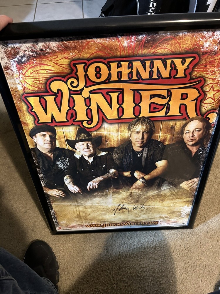 🔥Johnny Winter Blues ICON Signed 18x24 poster