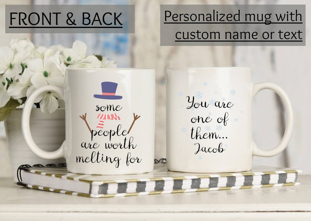 Custom Snowman Mug - Personalized Gift for Him or Boyfriend