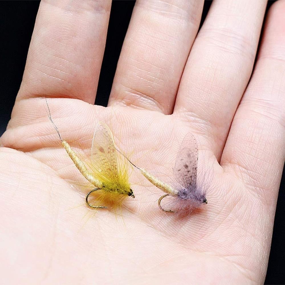 80pcs 2 Color Realistic Adult Mayfly Wings Fly Tying for Trout Fishing Lures -