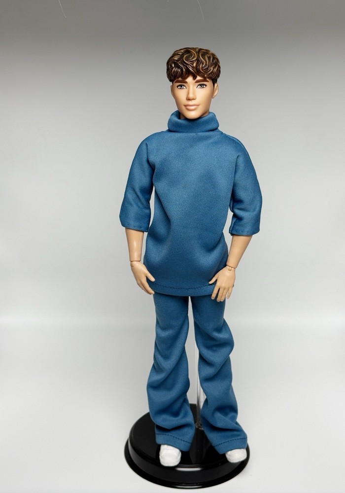 Hand Sewn Turtle Neck Sweater Top And Matching Bottoms For Ken Doll.