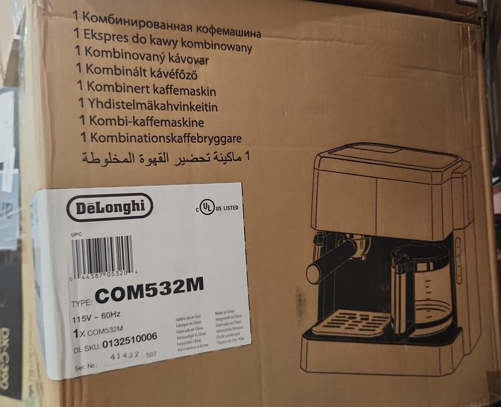 DeLonghi COM532M Black Manual Espresso Machine for Home Brewing