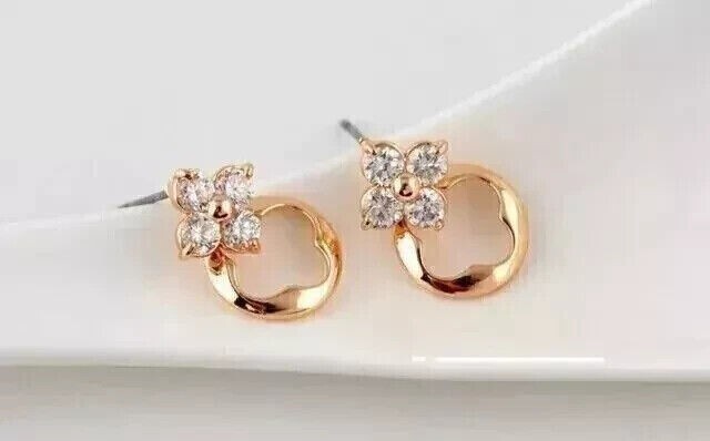 2 Ct Simulated Diamond Round Cut Wedding Stud Earring 14k Yellow Gold Plated
